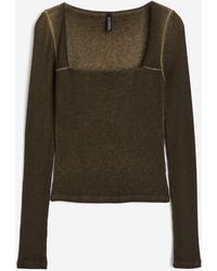H&M - Geripptes Shirt im Washed-Look - Lyst