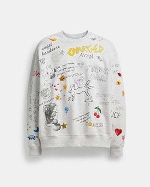 COACH Sketch Print Crewneck Sweatshirt - Black