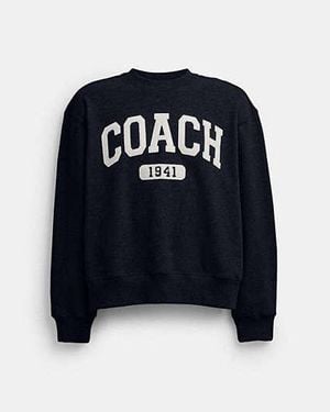 COACH Sporty Boyfriend Crewneck Sweatshirt - Black