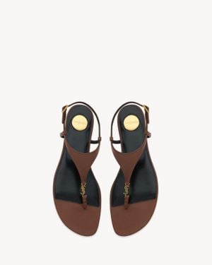 Saint Laurent Cassandra Sandals - Brown