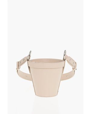 Maison Margiela Bucket Bag Aus Lackleder Mit Verstellbarem Schultergurt - Weiß