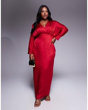 Tfnc Plus – maxikleid aus satin - Rot
