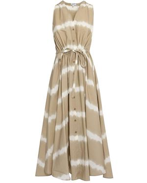 Aspesi Tie-Dye Printed Poplin Dress - Natural