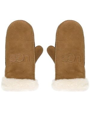 UGG Gloves With Logo - Brown