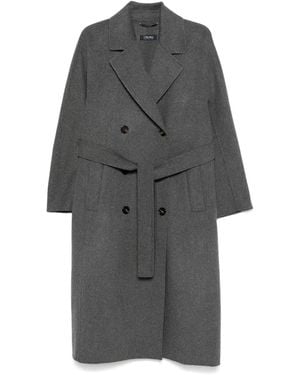 Max Mara Doppelreihiger Mantel mit Gürtel - Grau