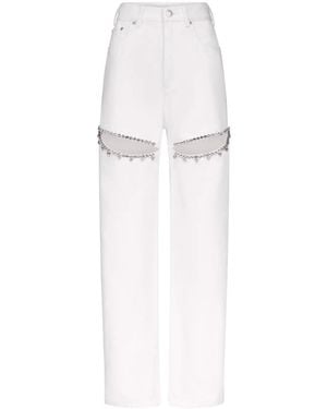 Area Jeans Mit Kristallverzierung - Weiß