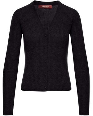 Max Mara Potus Ribbed V-neck Cardigan - ブルー