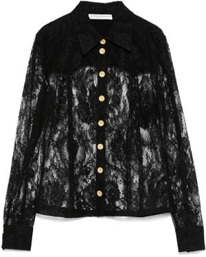 Alessandra Rich Camisa con encaje bordado - Negro
