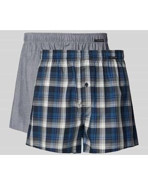 Schiesser Boxershorts mit elastischem Bund im 2er-Pack - Blau