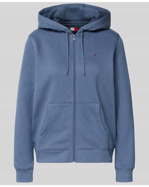 Tommy Hilfiger Regular Fit Sweatjacke aus Baumwoll-Mix - Blau