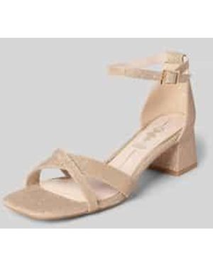 Buffalo Sandalen Met Blokhak - Naturel