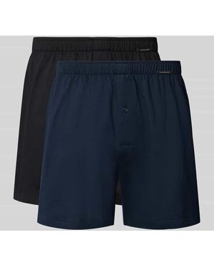 Schiesser Boxershorts mit elastischem Bund im 2er-Pack - Blau