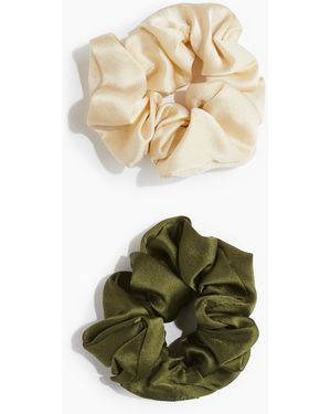 H&M 2er-Pack Scrunchies aus Seide - Weiß