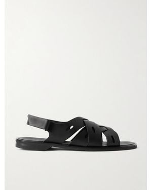 John Lobb Seaford Woven Leather Sandals - White