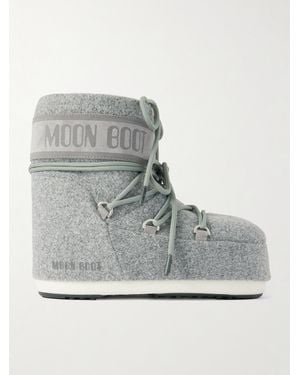 Moon Boot Icon Low Schneestiefel Aus Filz Und Veloursleder - Grau