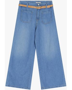 Please Jeans À Jambes Larges Avec Poches - Bleu