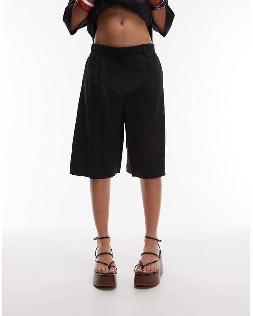Pantaloncini Bermuda Neri Taglio Lungo di Mango in Black