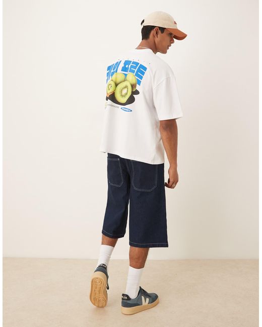 ASOS – kastiges oversize-t-shirt in Blue für Herren