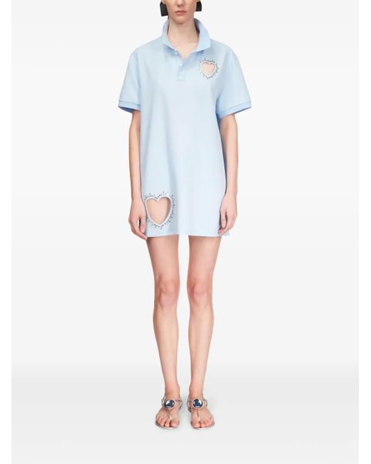 Area Blue Crystal-embellished Cut-out Minidress