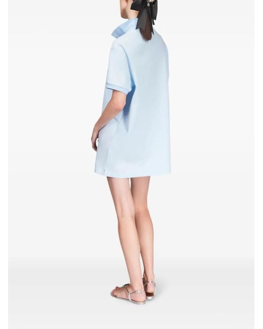 Area Blue Crystal-embellished Cut-out Minidress