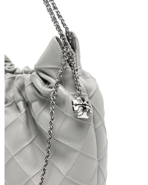 Tory Burch Gray Mini Fleming Umhängetasche
